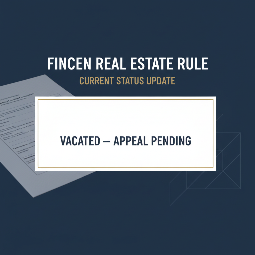 FinCEN's Residential Real Estate Rule Was Vacated: What Buyers, Sellers, and Closing Professionals Should Know